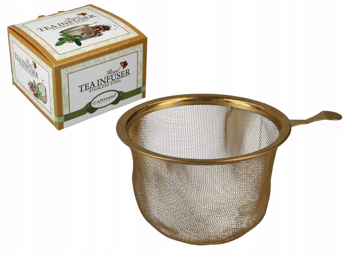 Gouden Thee-infuser met Deksel en Handvat - Carmani