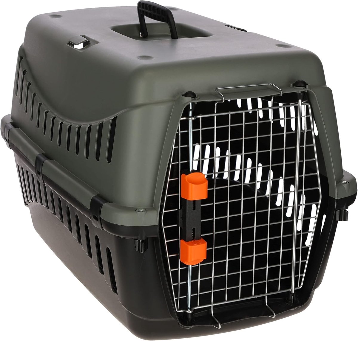 Dieren Transportbox - Reiskooi - Veilig Vervoer - IATA Goedgekeurd - 60x40x385 cm - Grijs/zwart