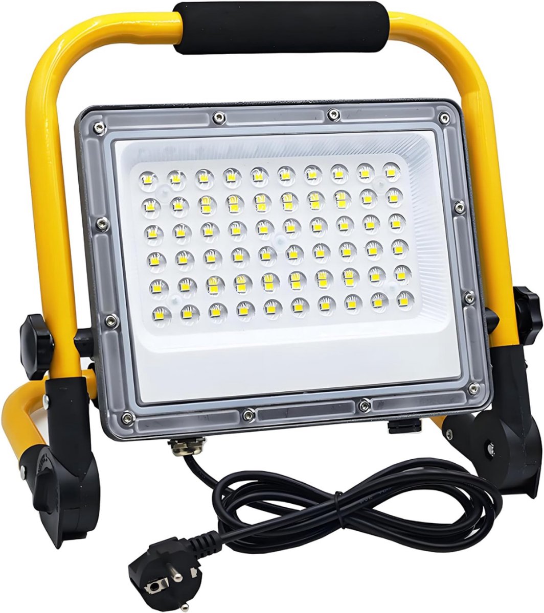 SP® Bouwlamp - LED Werklamp - Werklamp oplaadbaar - Geel/Zwart - 6cm x 6cm x 2cm