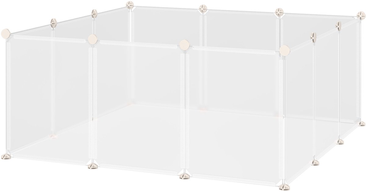 REDOM - Freilaufgehege voor kleine huisdieren - 12 panelen - metaal en kunststof - voor binnen - 105 x 105 x 45 cm thumbnail 3