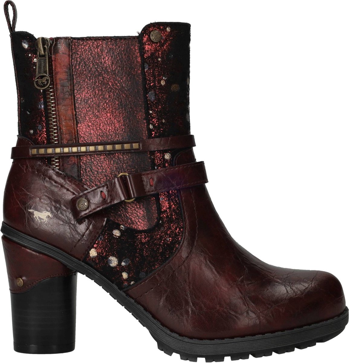 Mustang Enkellaarsjes - Dames - Rood - Maat:40