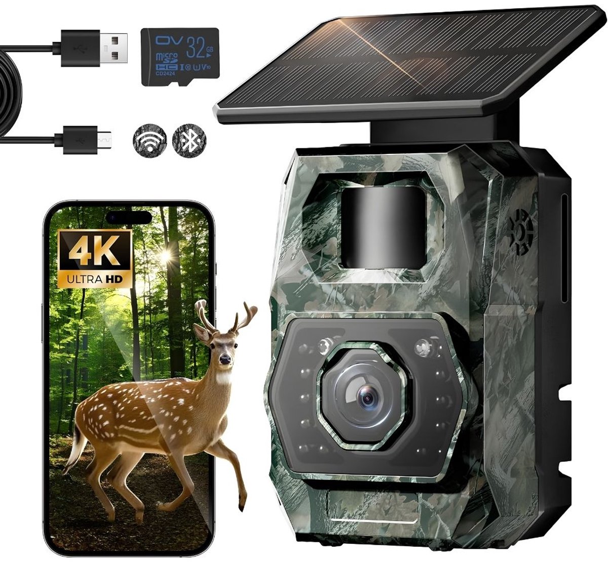 TYR® Wild Camera - Wildcamera voor Buiten - Wildcamera met Nachtzicht - Grijs - 10cm x 9cm x 6cm