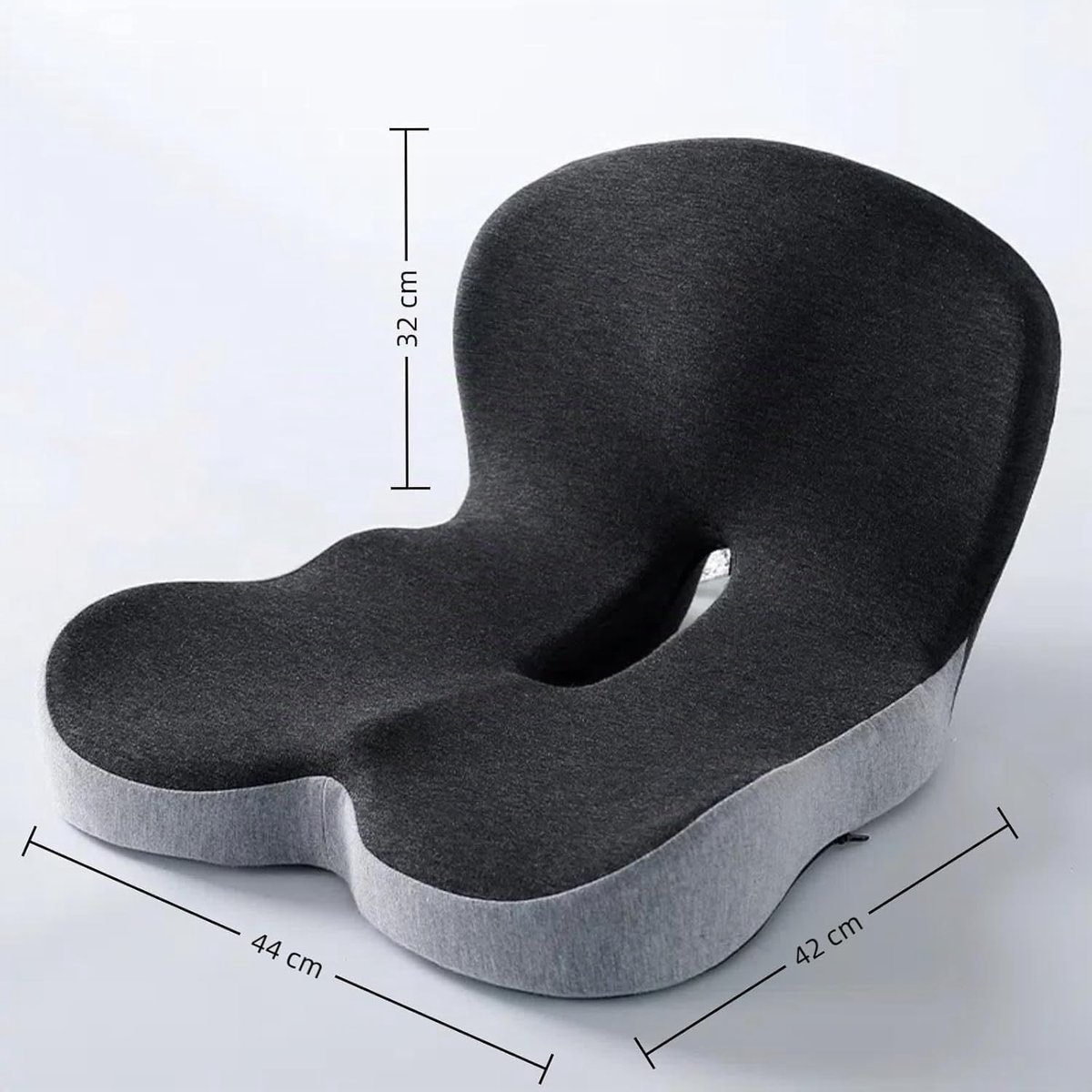 Ergonomisch Zitkussen met Rugleuning en Zijsteun, Comfortabel Zitkussen voor Kantoorstoel en Auto, Coccyx Ondersteuning en Ontlasting
