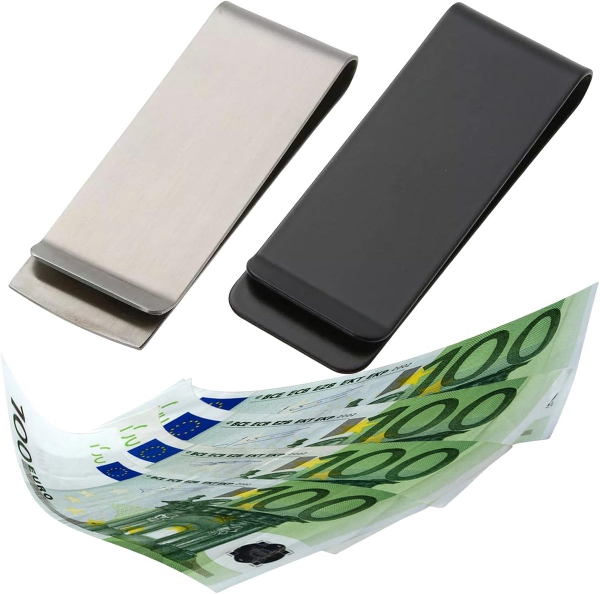 Dunne RVS Geldclip voor Mannen - Ideaal voor Briefgeld, Kaarten en Cash, Compact en Stijlvol