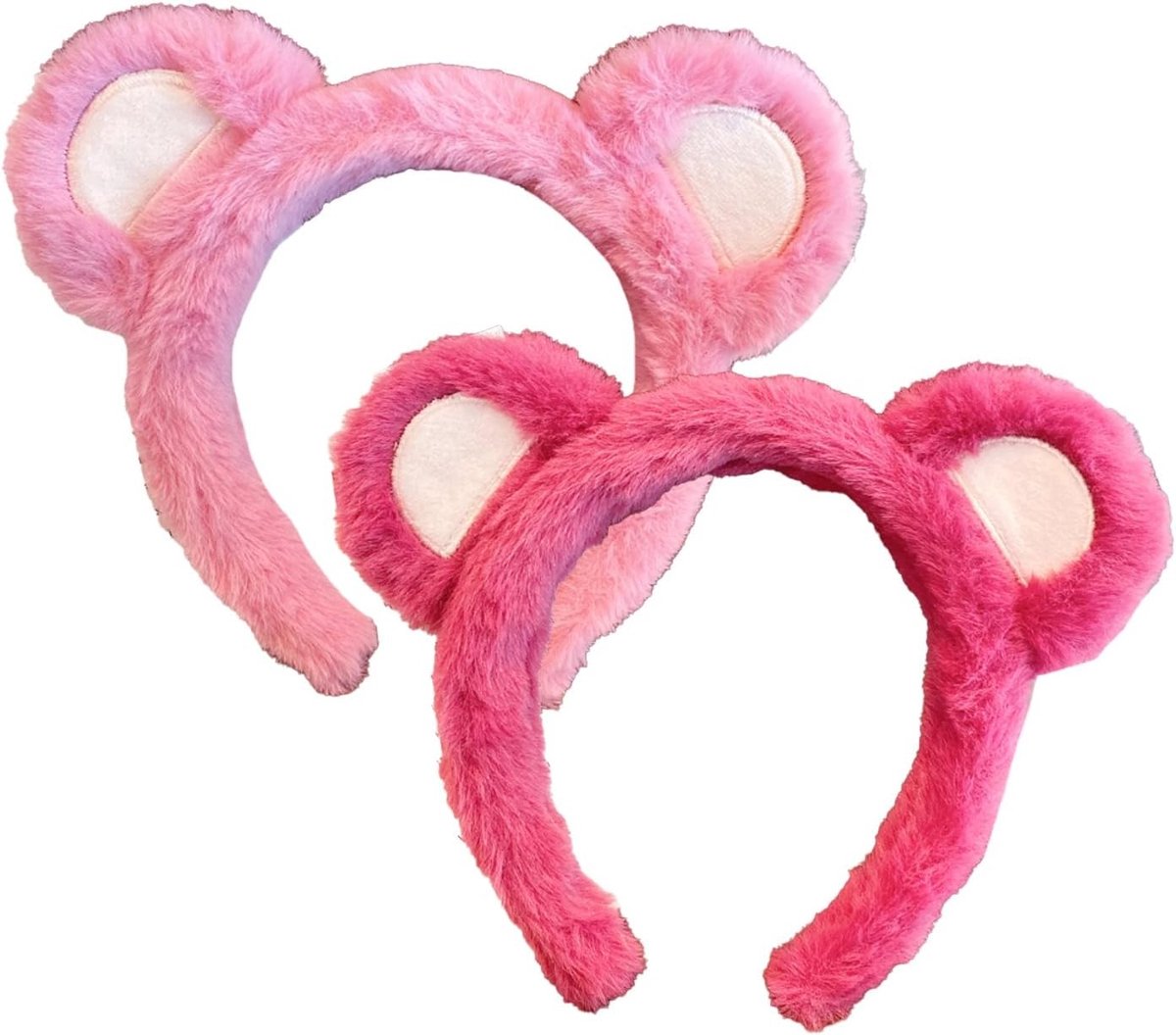 Schattige dierenoren haarbanden voor make-up en gezicht wassen - 2 stuks fluffy hoofddeksels voor feest en kostuum