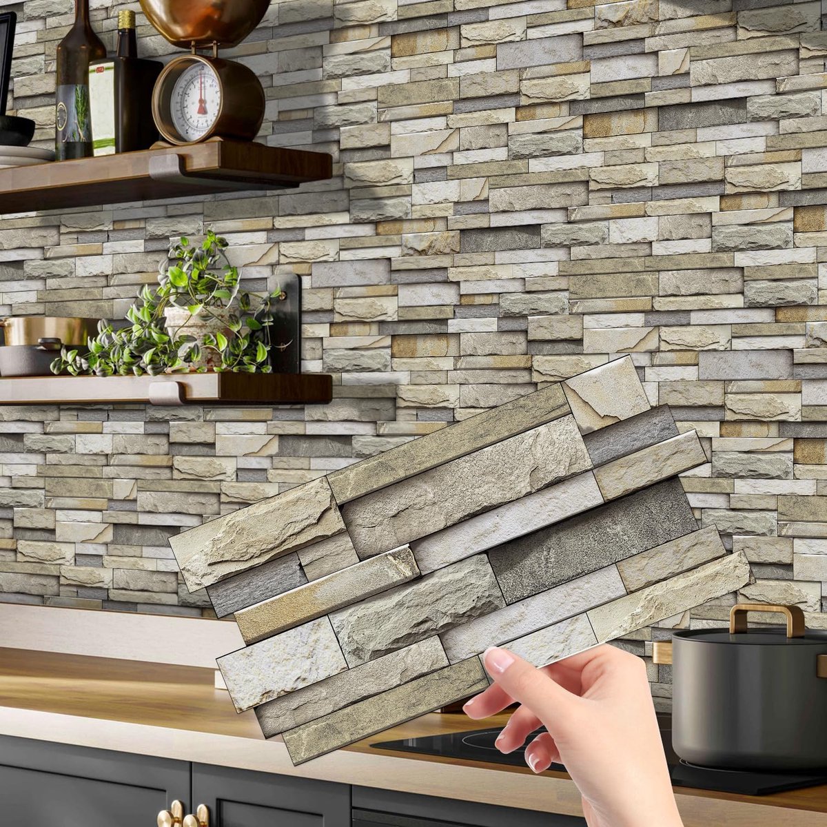 Plaktegels - Tegeltickers - 12 stuks - Zelfklevende Wandtegels - Zelfklevende tegels - Tegelstickers - Spatwand Keuken & Badkamer - Watervas - Zelfklevende 2D Muurstickers Keuken - Keuken - Badkamer - 30 x 12cm - Tegelstickers premium - PVC