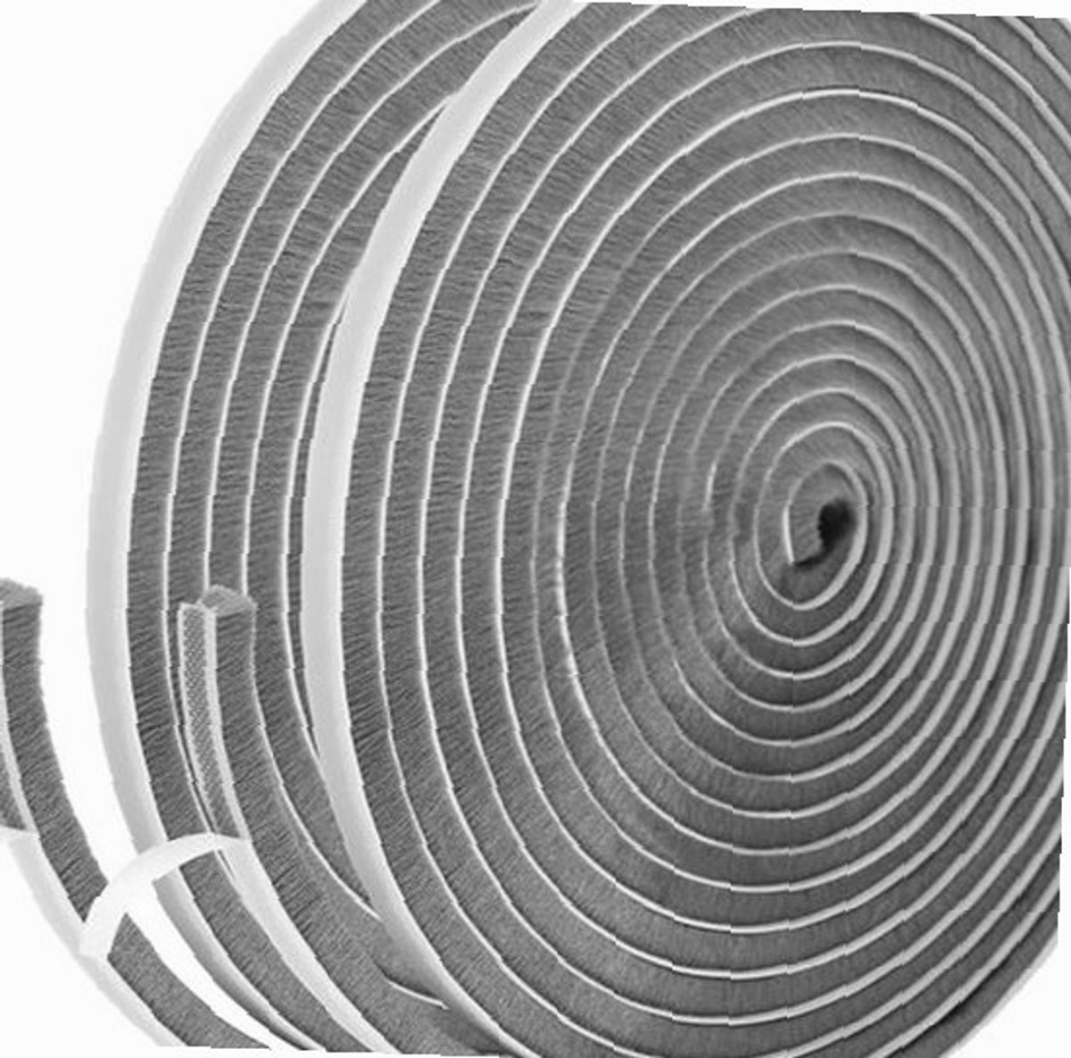 Zelfklevende borstelafdichting, 12 m - 9 mm (L) x 9 mm (D) | Deurkozijn, deurkozijn, tochtstopper, winddicht, stofdicht, afdichtingen, voor bescherming tegen kou, lawaai