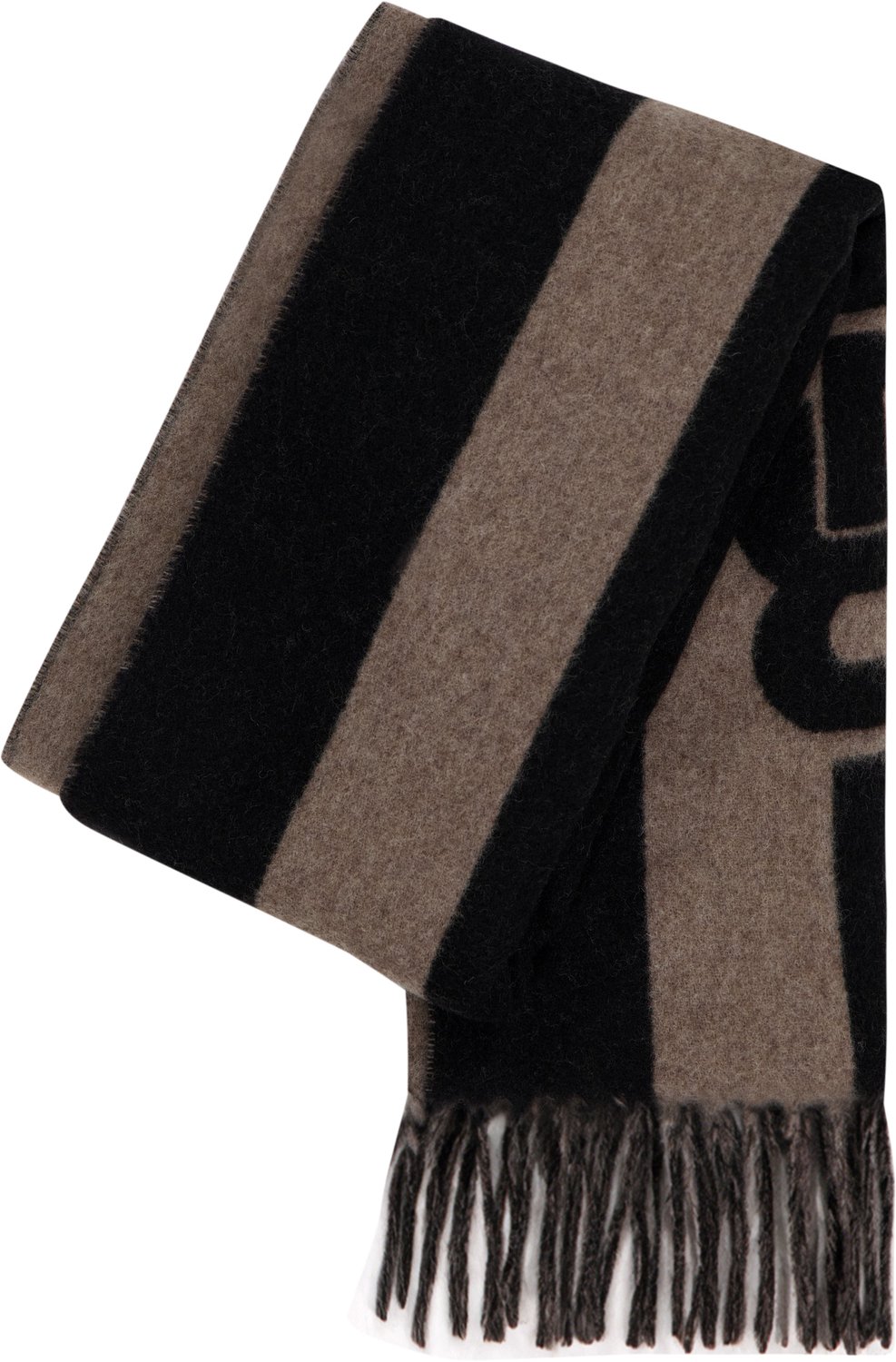 BOSS Naster sjaal wol - heren sjaal gewoven - bruin