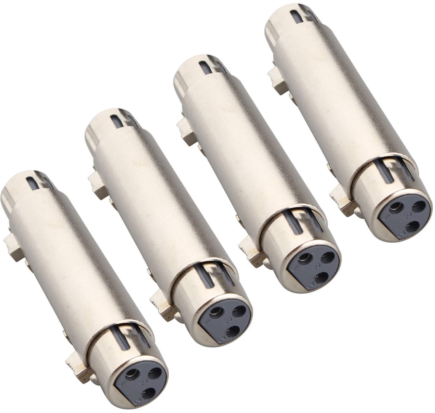 Set van 4 XLR 3-Pin Vrouw naar Vrouw Microfoon Adapter