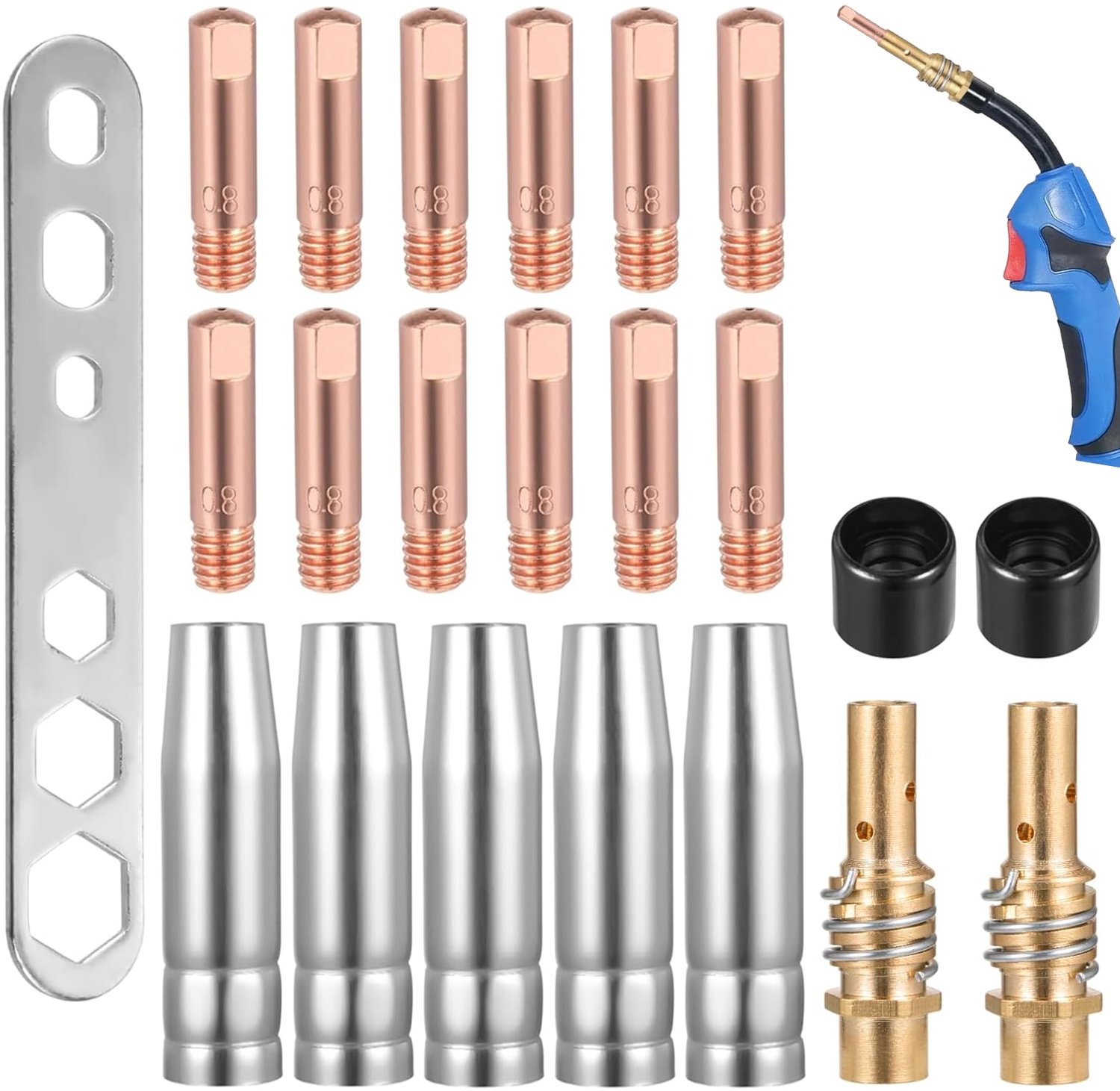 Accessoireset voor Lasapparaat - 22-delig met Nozzles en Houder