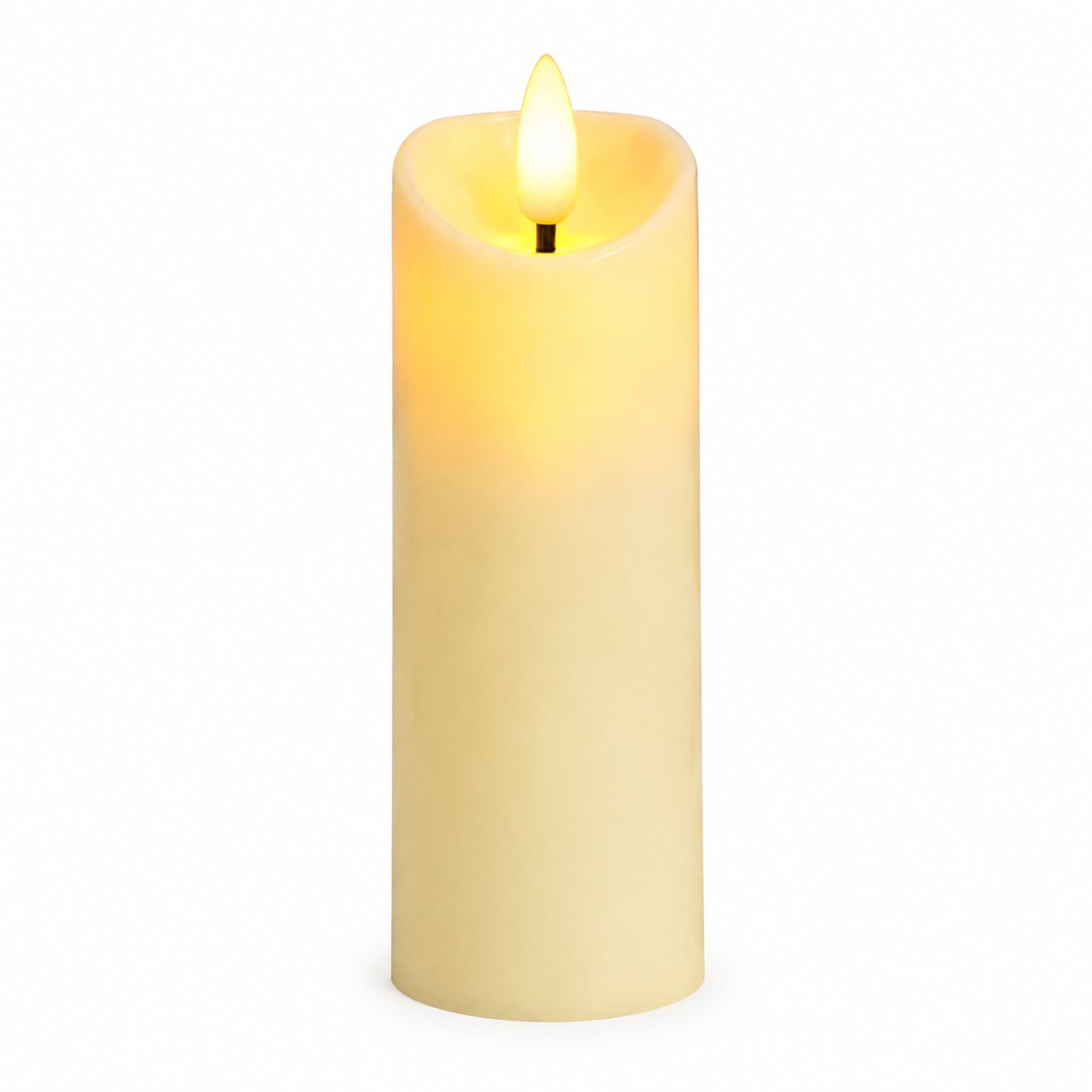 SWGOTA led kaarsen voor decoratie - cilindervormige led-kaars van 5 x 13 cm met warm licht, kunststof behuizing en 3 AG13-batterijen Crème