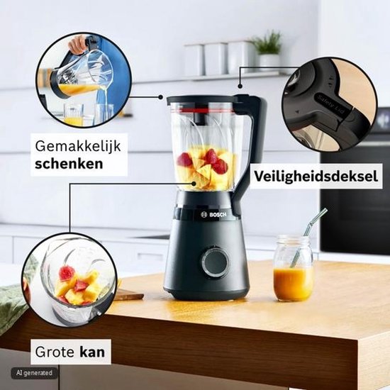 Bosch Serie 4 MMB4151B blender 1,5 l Blender voor op aanrecht 1200 W Zwart van Bosch — afbeelding 4