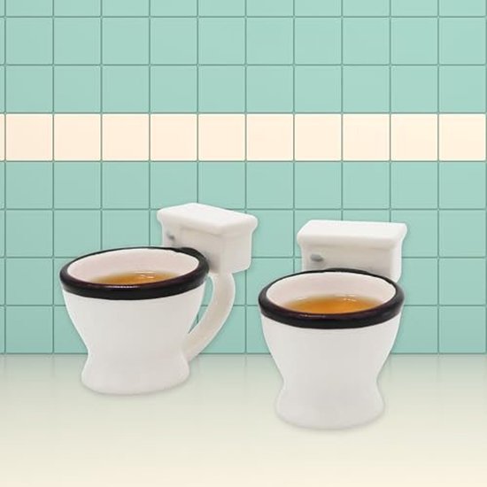 Grappige Shotglazen in Toiletvorm, Set van 2