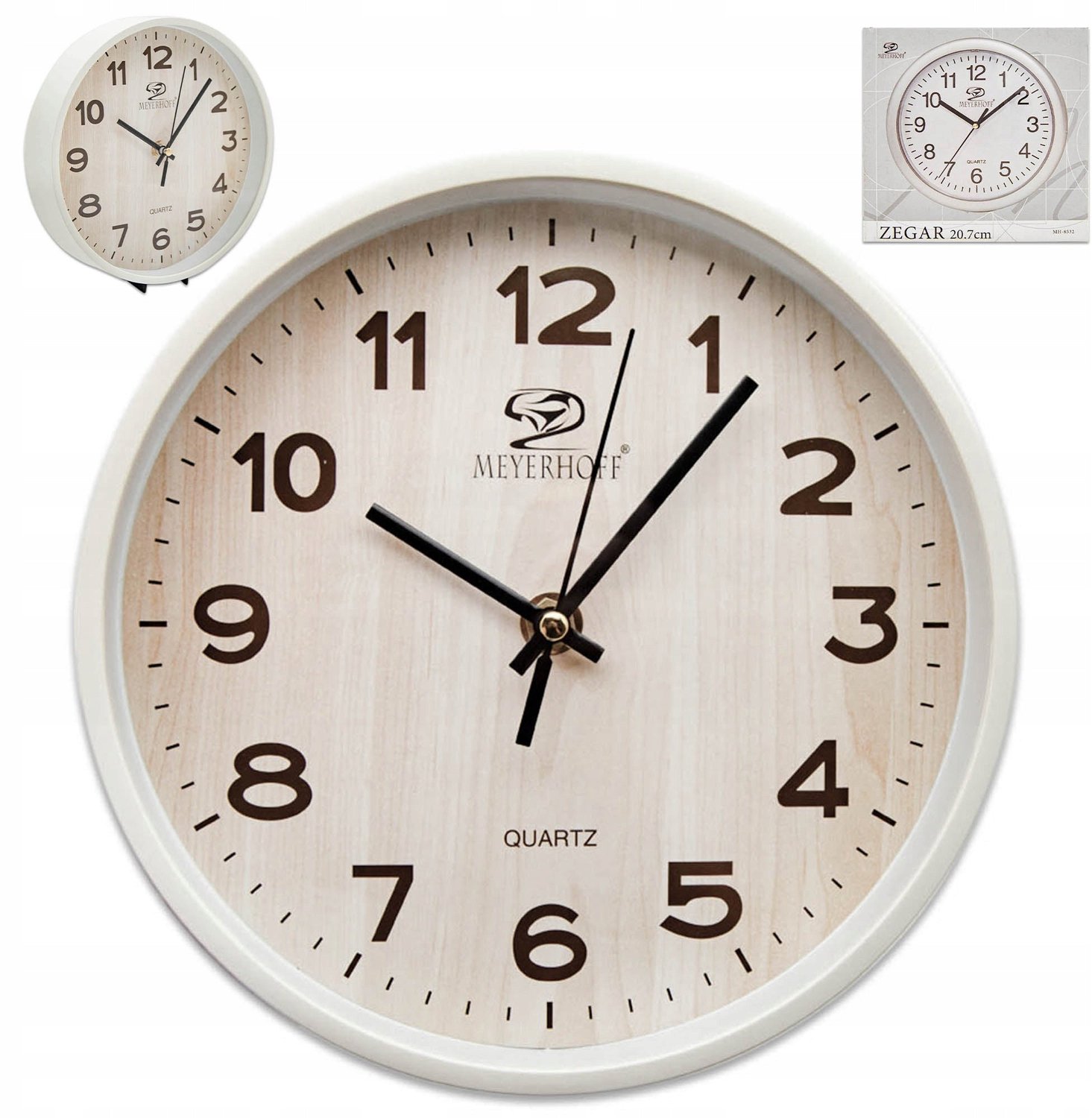 Wandklok 20 cm – Stille Muurklok & Tafelklok – Grote Cijfers – Quartz