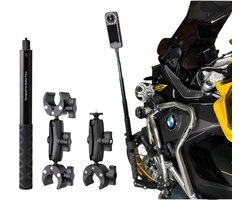 Pro Motor Mount Voor Insta360 - Motor Bundle- insta X6 - Insta360 X6-X5 -X4- X3- X2 - Onzichtbare Selfie Stick - Insta360-Motorfiets Camera Houder- Insta360 Selfie Stick 1,5 Meter -Motor Vlog Accessoires - Insta360 X5 -Motor Houder - Upgrade Versie