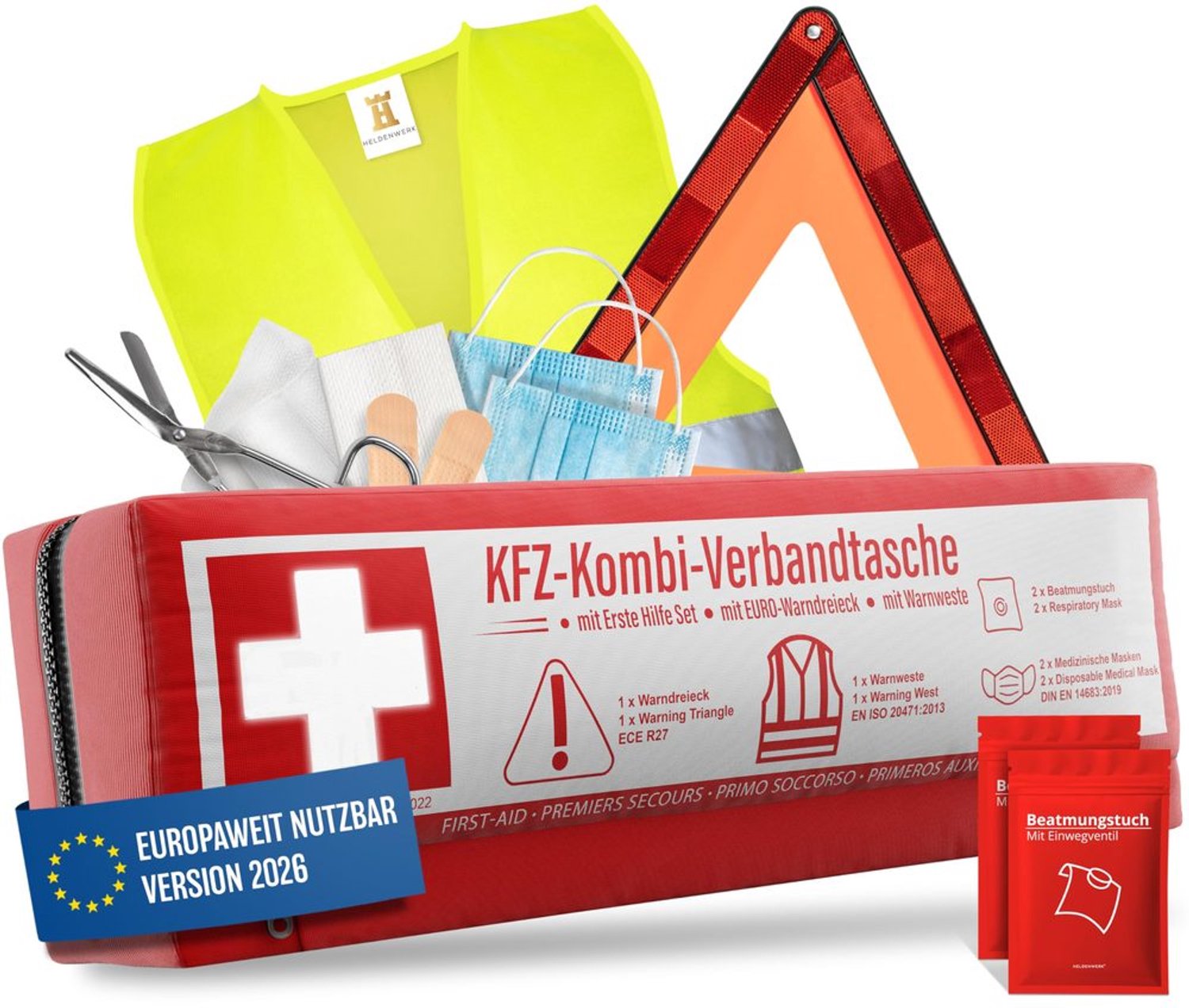 Auto Set 3-in-1 - Inclusief Waarschuwingsdriehoek en Veiligheidsvest