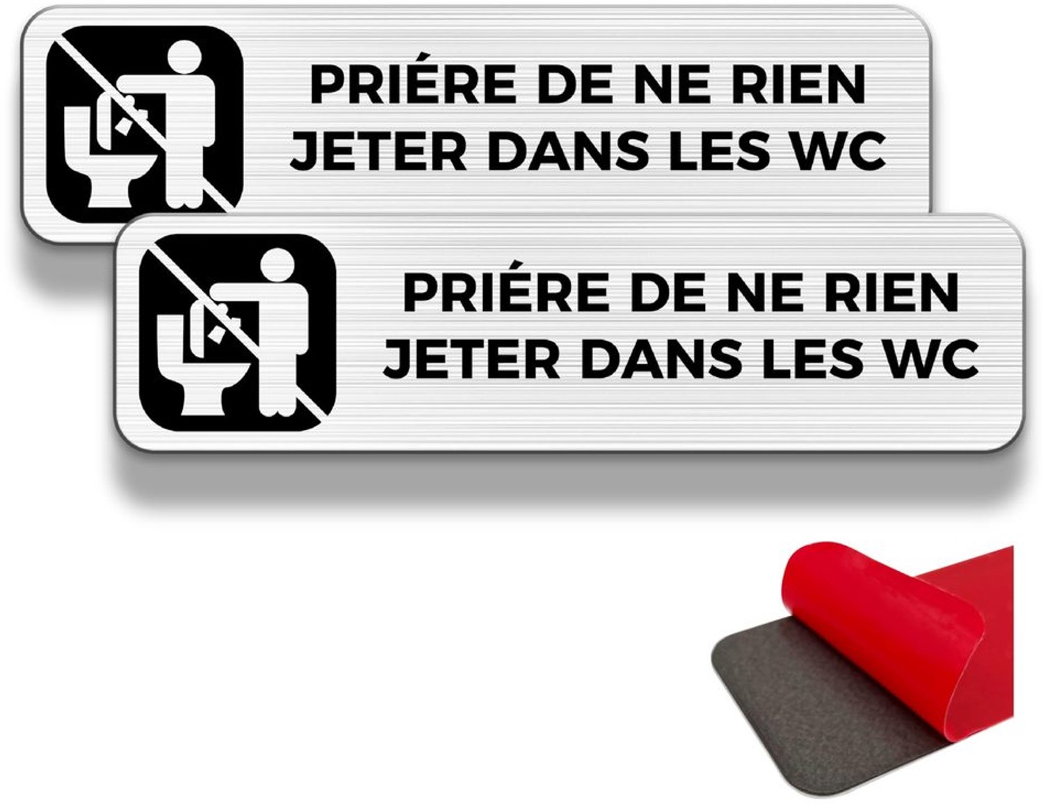 Waarschuwingsbord voor Toiletgebruik met 2 Labels