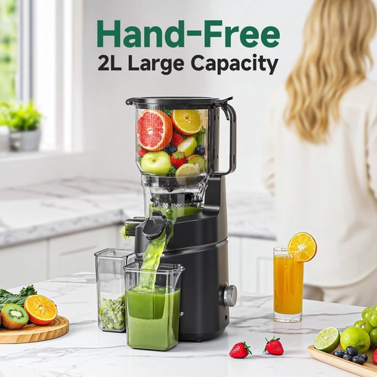 Slow Juicer met 250W en 150mm Vulopening — afbeelding 2