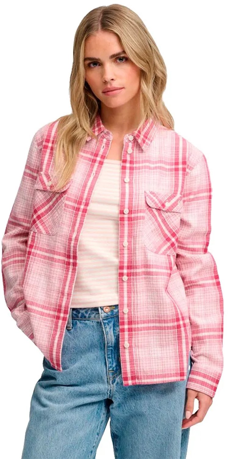 Superdry Lumberjack Check Flannel Overhemd Met Lange Mouwen L Vrouw Roze