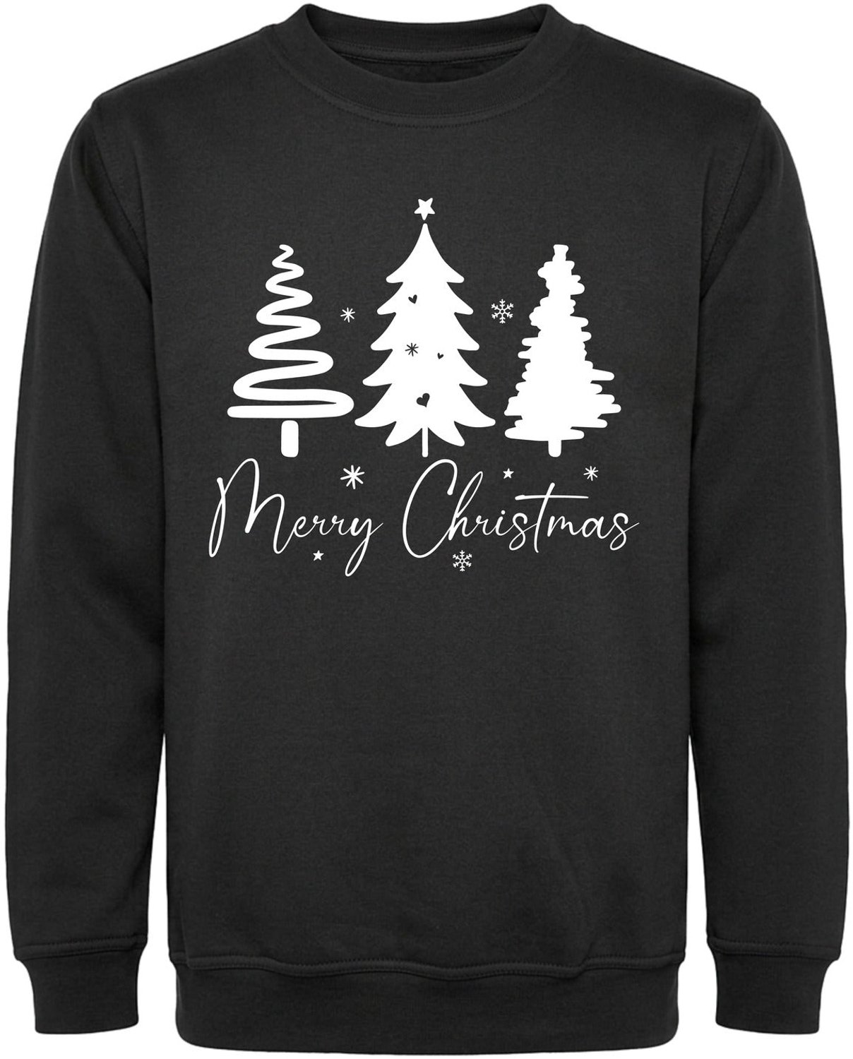 Merry Christmas Kerstbomen Kersttrui Kinderen - Jongens Meisjes - Witte Kerstbomen - Kerst Cadeau - Foute Kersttrui Kind - Maat 110/116 (5-6 jaar)