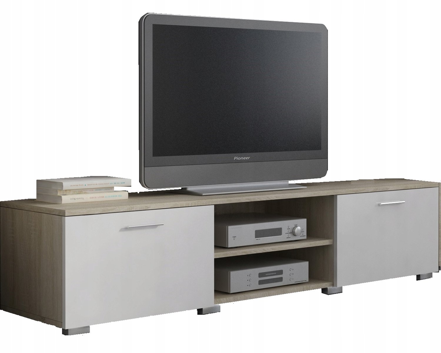 Per La Vita Roma - Tv-meubel - 140 cm - Sonoma-eiken - Witte fronten Sonoma-eiken;Wit