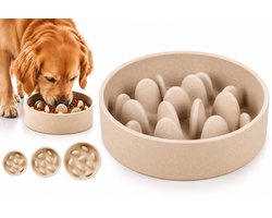 Anti schrokbak hond – slow feeder – voerbak hond – Ø14,5 cm – 410ml – Flamingo voerbak Greni – beige – rond