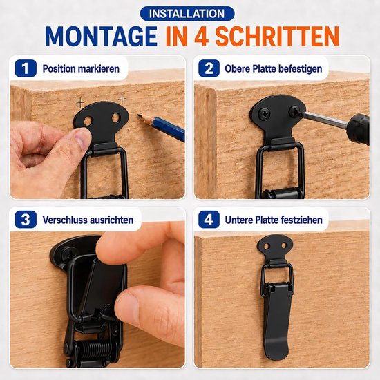 45 mm, 4 stuks, zonder slotgat, RVS — afbeelding 4