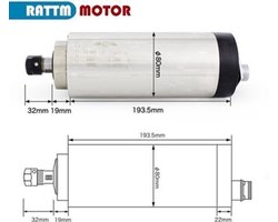 CNC Spilmotor Luchtgekoeld - 1,5 kW Vermogen - ER16 Spantang - 220 V Voeding - Metaalbewerking Graveermachine