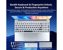 Laptop 16GB RAM 256GB SSD - Intel Core i9 Processor - 15.6 Inch Full HD IPS Scherm - Windows 11 Pro - Verlicht Toetsenbord Numeriek