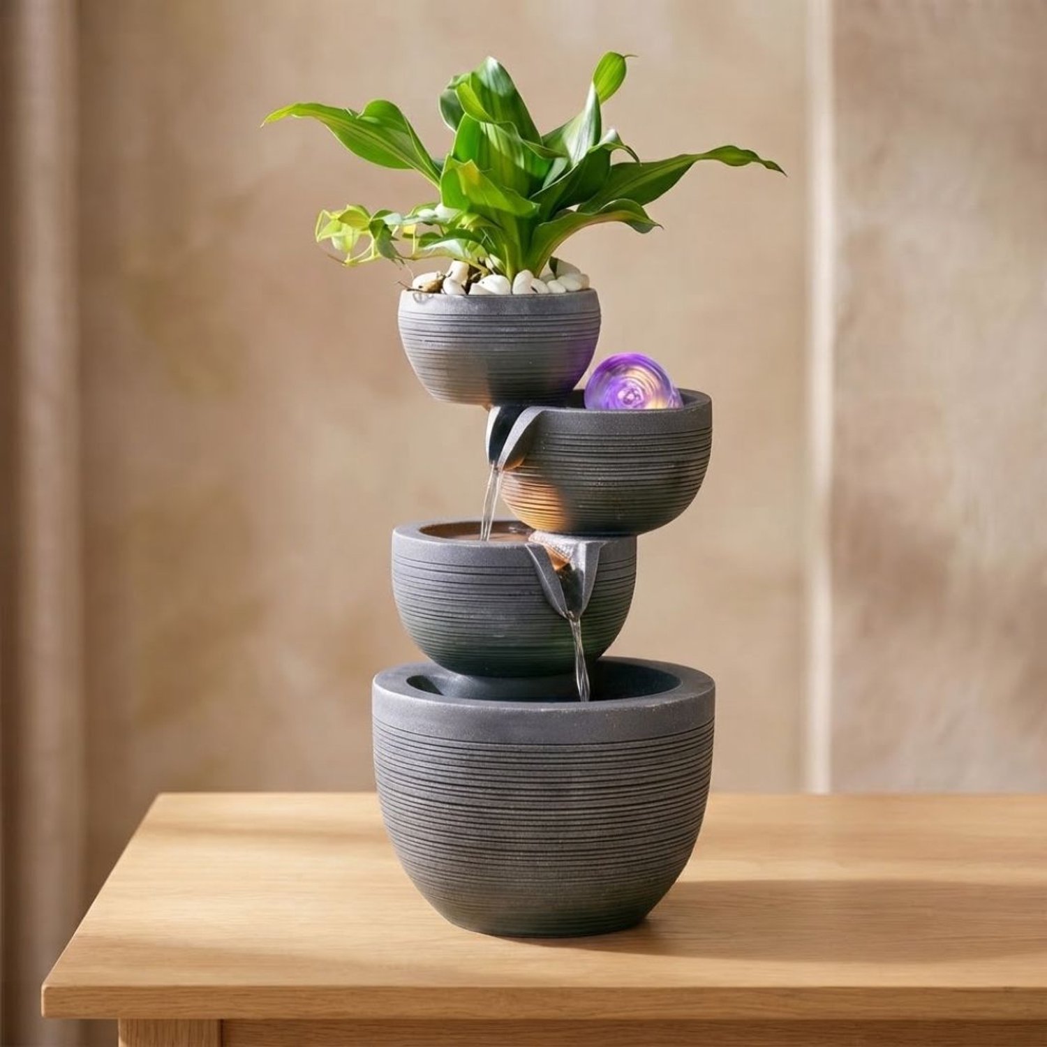 Vantivo® Kamerfontein - Binnenfontein - Waterornament-Grijs