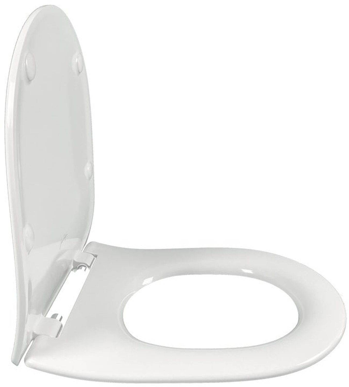 Witte Extra Platte Wc-Bril met Stalen Scharnieren voor Odéon Rive Gauche