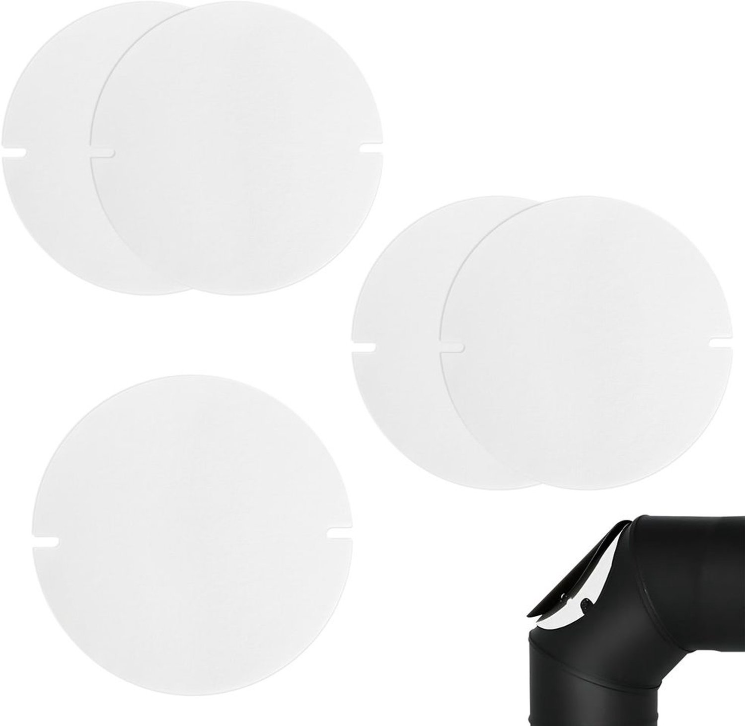 Kachelpijpafdichting 5 stuks - Hittebestendige Afdichting - Diameter 155 mm - Op Maat te Snijden - Voor Schoorsteen - Duurzaam Materiaal - Haardafdichting