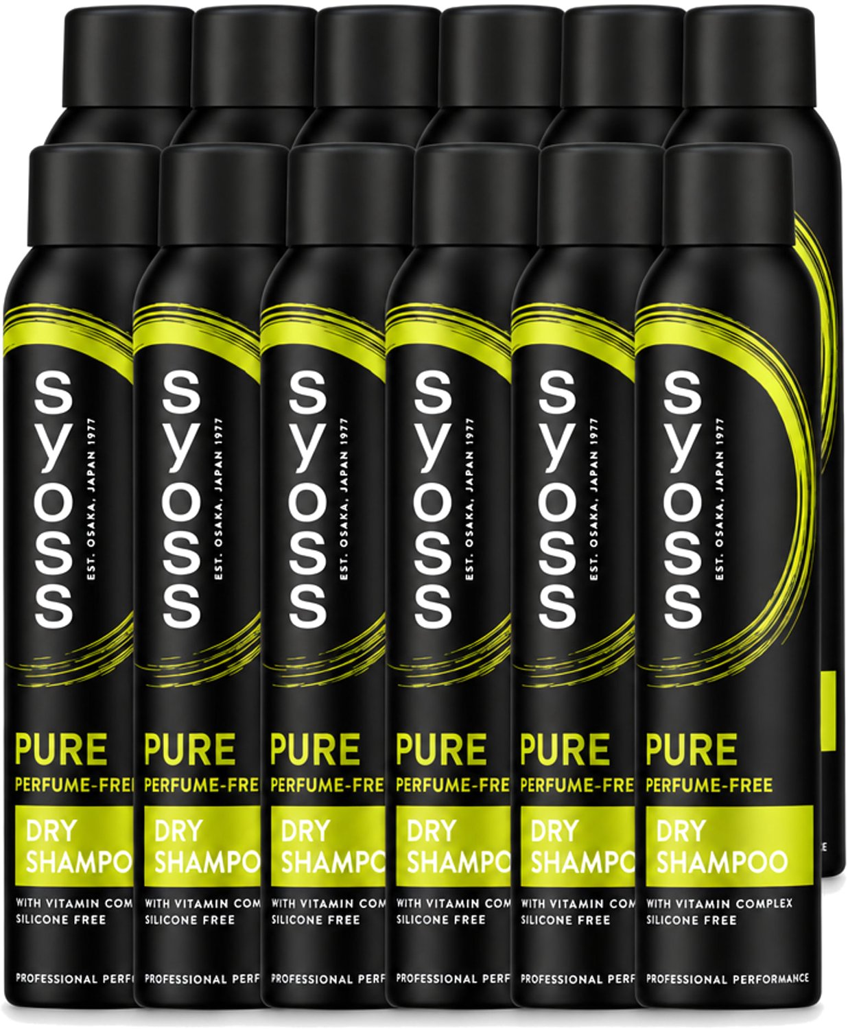 12 x SYOSS - Pure - Perfume Free - Droogshampoo - Shampoo - Langdurige Styling - 200ml - Voordeelverpakking - 12 stuks