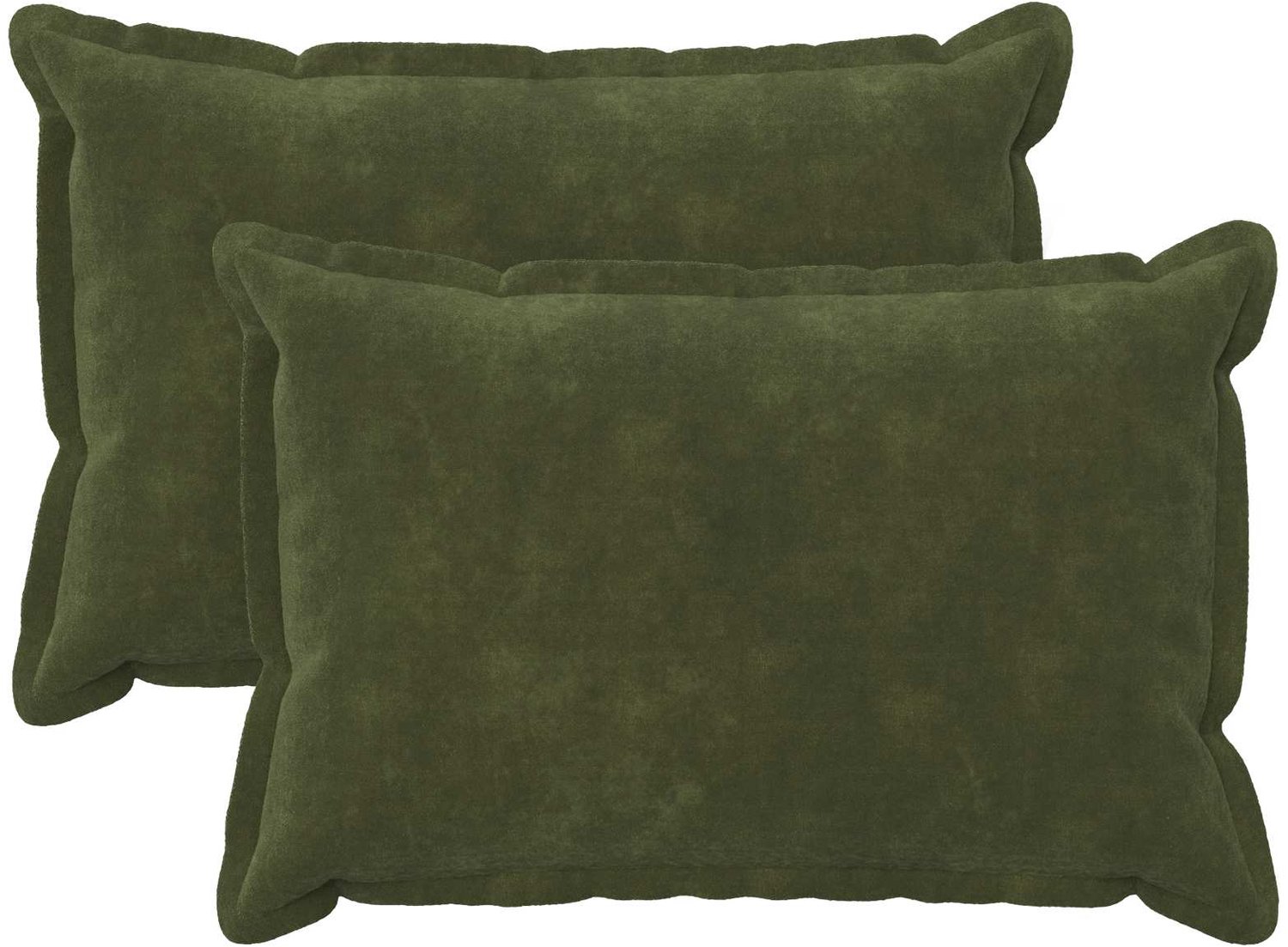 vidaXL Dekenkussen - 2 - st - HOUTEN - Groen - 40 - x - 60 - cm - Microfiber - Fleece