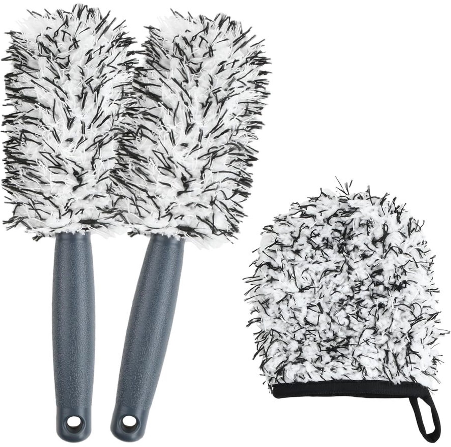 Set van 2 Velgenborstels met Microvezel Handschoen