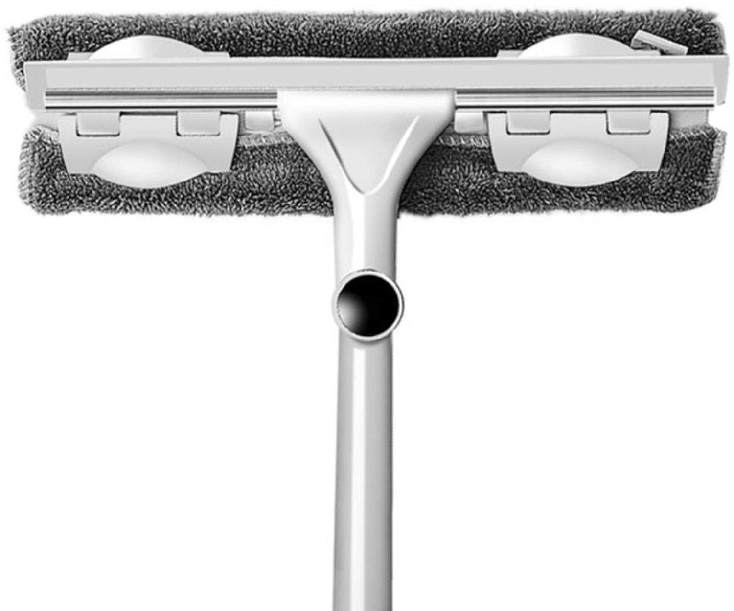 Glasreiniger met Telescopische Steel - Dubbelzijdig - Zilver