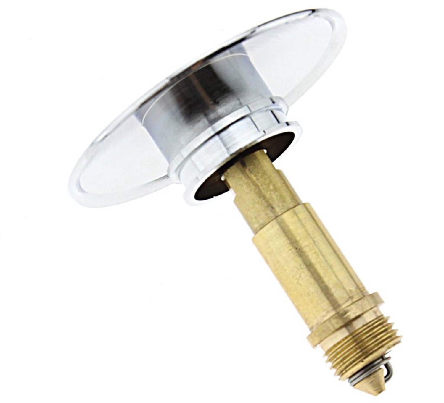 Pop-up Wastafelafval 66 mm - Chroom Afwerking - Messing - Veermechanisme - M8 Schroefdraad - Afdichtring 40 mm - Afvalplug