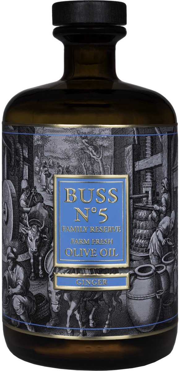 BUSS N°5 Gember Olijfolie 700 ml - Fles zonder schenkdop en geschenkdoos