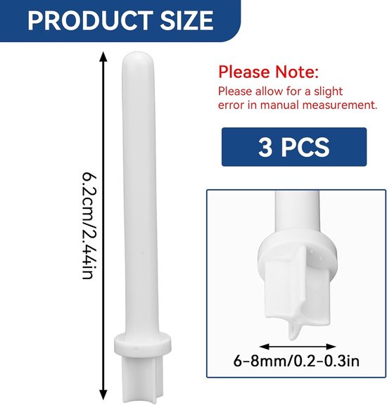 Set van 3 Universele Naaldspoelen voor Naaimachines - Geschikt voor de meeste naaimachines, Verticale Spoel Pins en Duurzaam Plastic — afbeelding 3