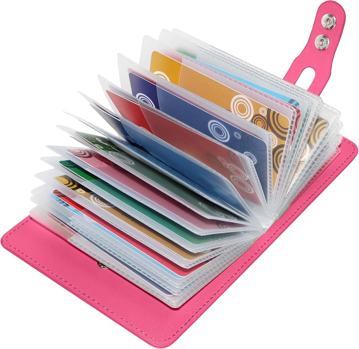 Porta-cartões de Crédito Mujeres Hombres Piel Tarjetero con 40 Grueso y Duradero Tarjetas de PVC (Rosa)