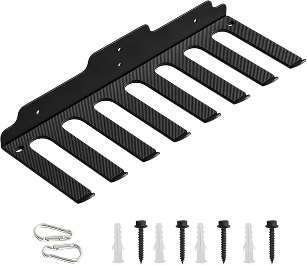 Wandhouder voor verticale halterrek, lange halterplank van robuust staal, organizer voor aan de muur gemonteerde halterrekken, efficiënte oplossing in de spa