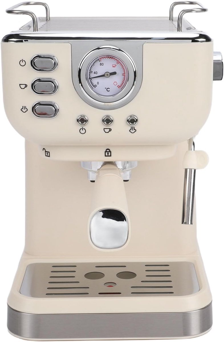 1050W Professioneel Koffiezetapparaat met Stoompijp voor Thuiskantoor, 20bar Koffiezetapparaat, ABS, Roestvrij Staal, 3-5 Kopjes
