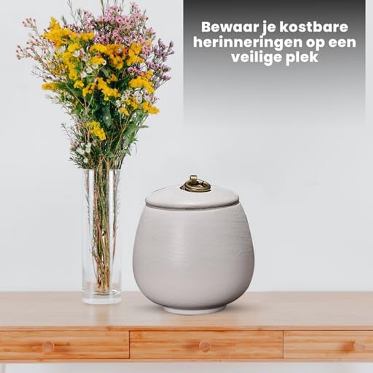 Urn Mini Urn 170 ML - Mat Wit Keramiek - Voor Menselijke of Huisdieren As