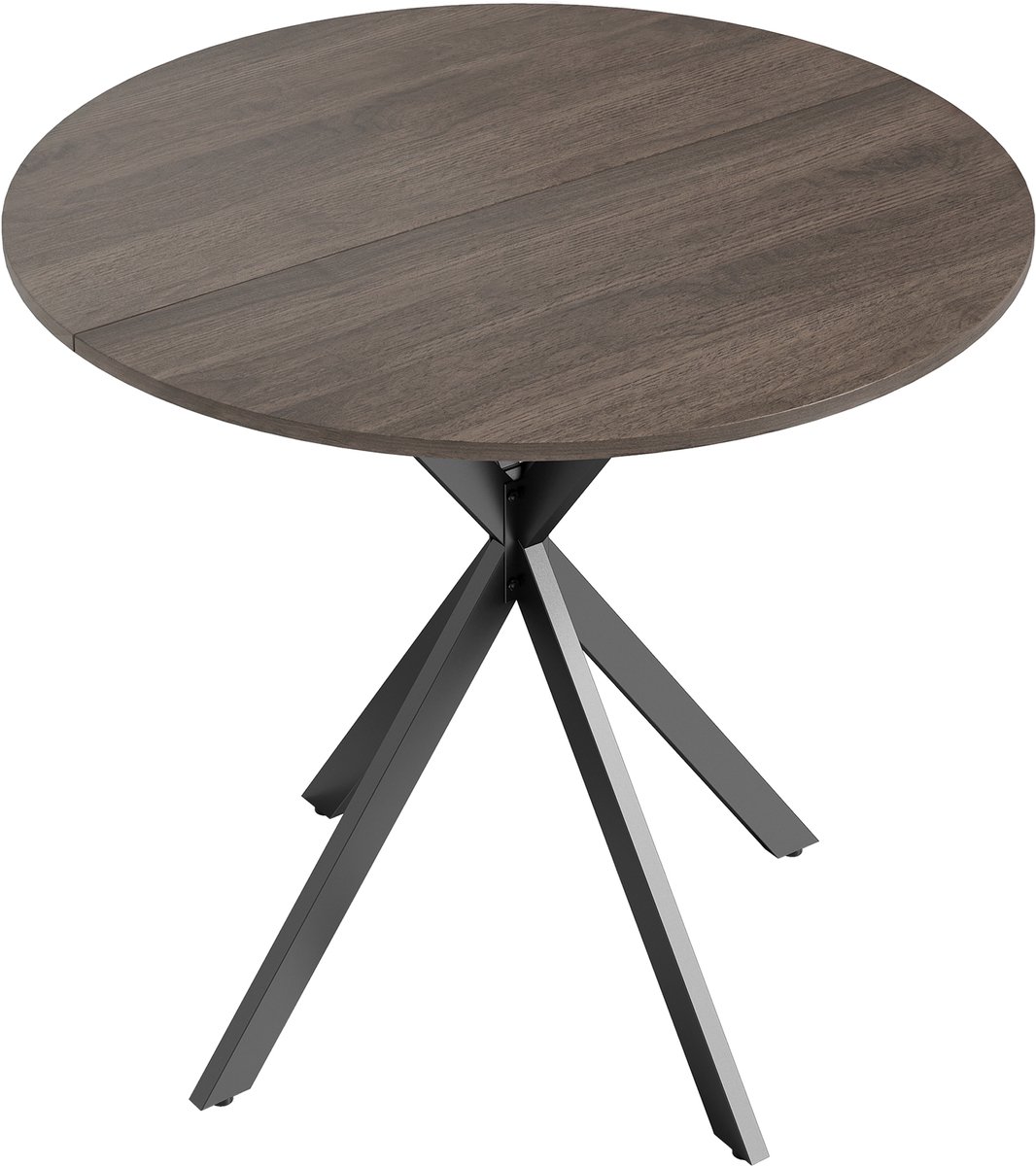 Homona Ronde Eettafel - Met X-poten en verstelbare voeten - Ø80 x 75 cm - Bruin