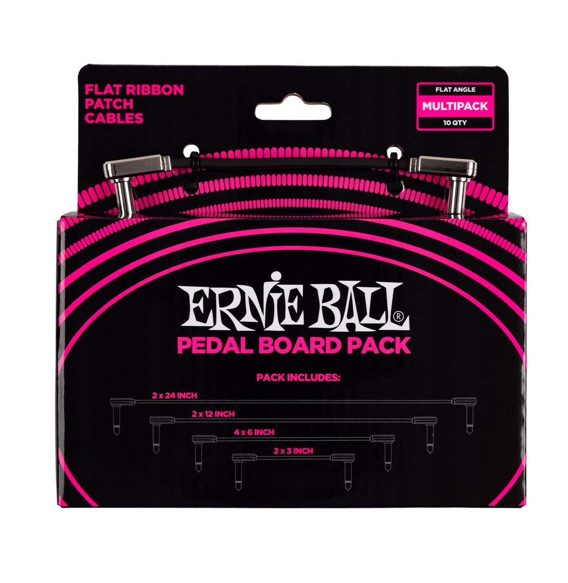 Ernie Ball 6224 Flat Ribbon Patchkabel Multipack (10 kabels)