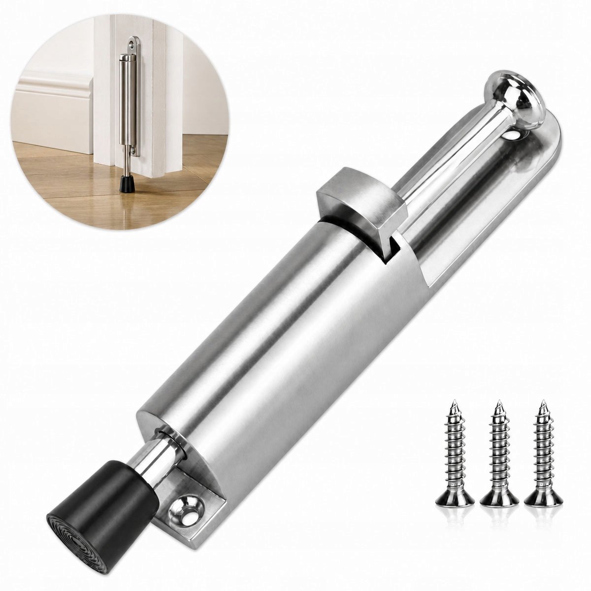 Deurkruk met veer - Deurstopper voor houten, metalen en PVC deuren