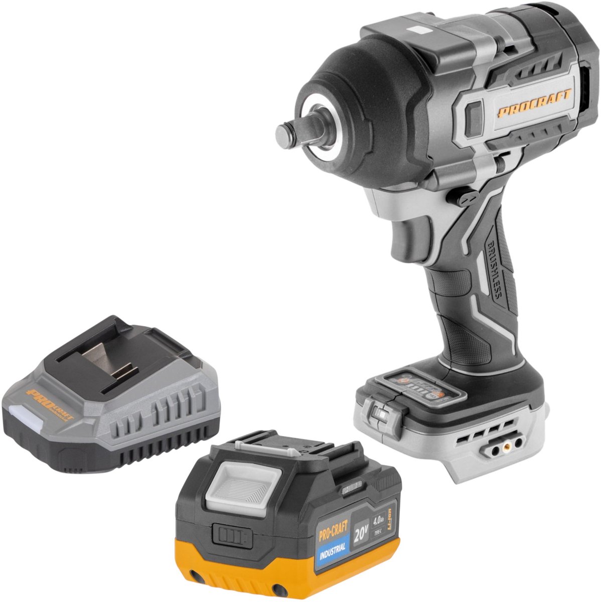 ProCraft Industrial IW850A-BB accu-slagmoersleutel 20 V 850 Nm 1/2" borstelloos Solo - zonder accu, zonder oplader