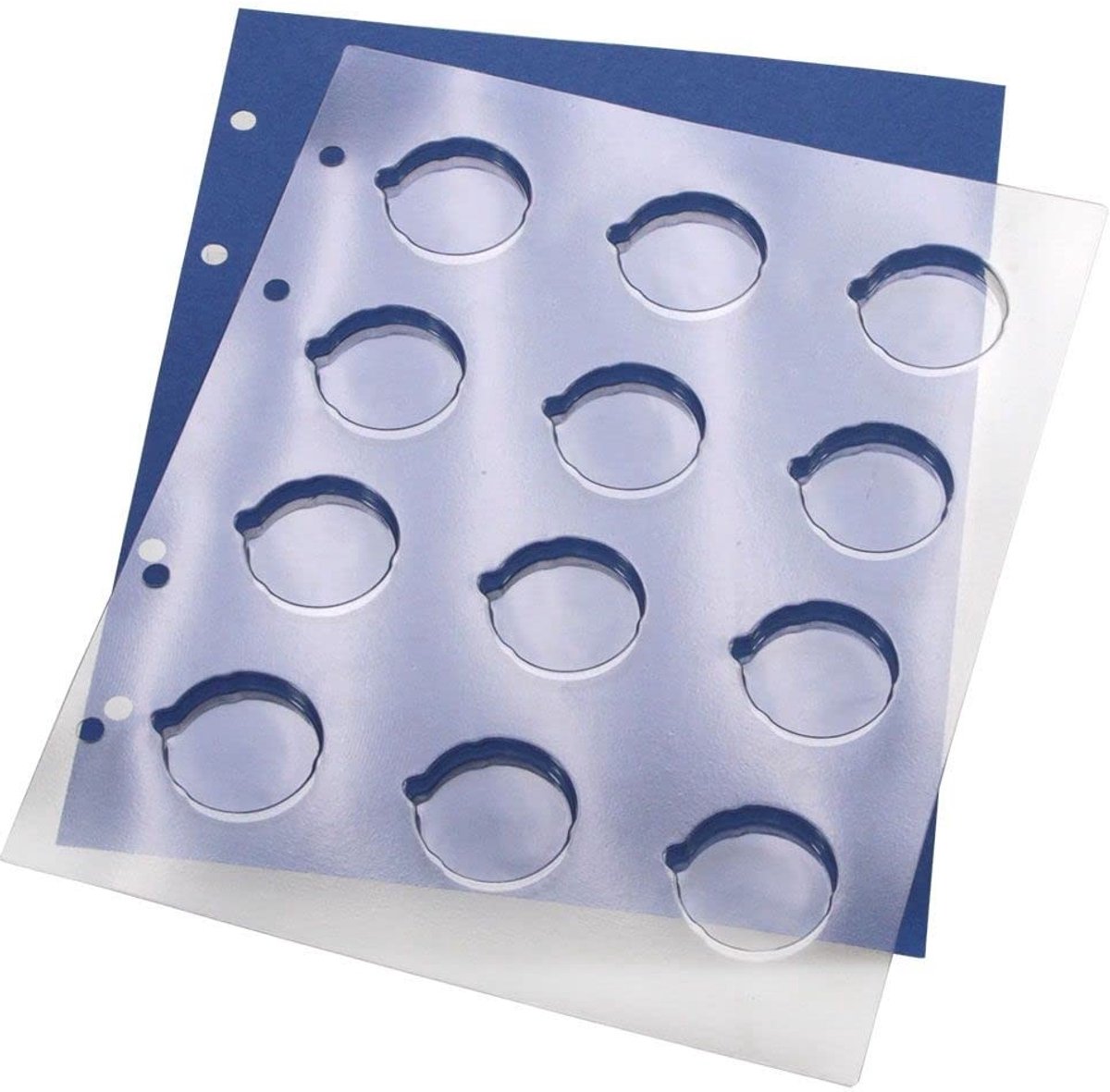 Muntbladen - Verzamelbladen - Munten Verzamelen - Inclusief Blauwe Tussenvellen - 10 Stuks - Blauw