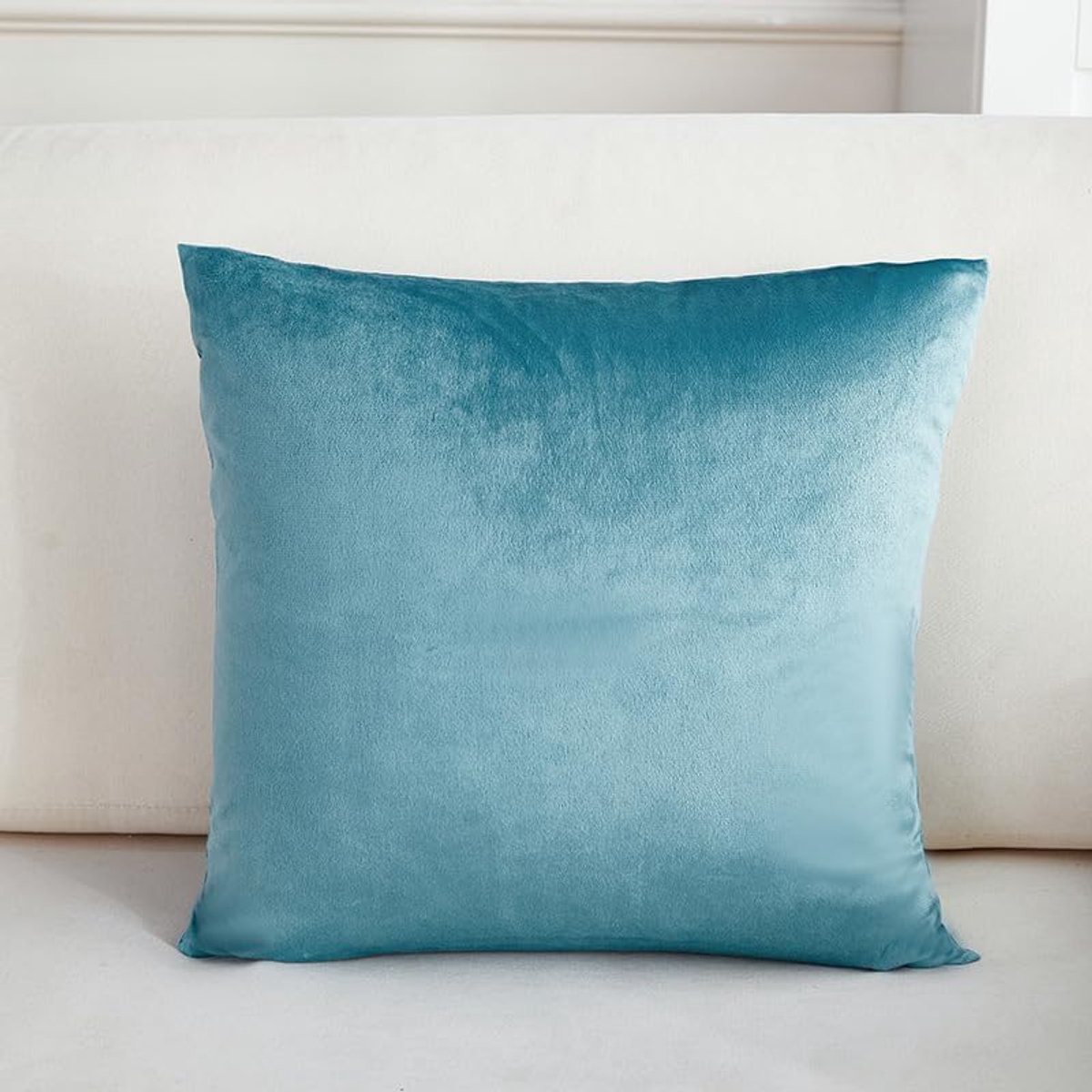 2 stuks eenvoudige sofa fluwelen kussensloop groene print, kleurrijke kussensloop, verlicht je slaapkamer landschap 15,7x15,7 inch (blauw