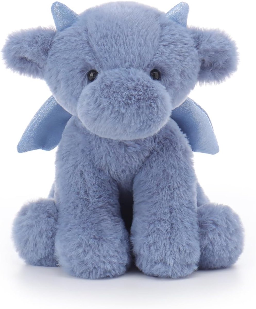 Lamb Donkerblauwe draak pluche speelgoed voor kinderen, schattig knuffeldier voor baby's, meisjes en jongens, 20 cm